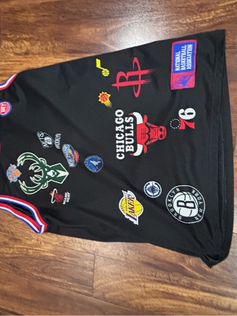 Men's Black NBA Team Logo Patch Jersey